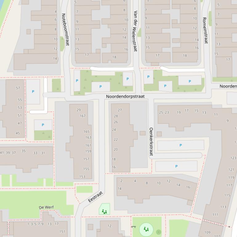 Kaart van de Noordendorpstraat.