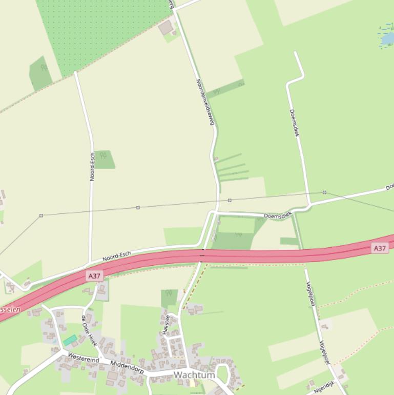 Kaart van de Noordenveldseweg.