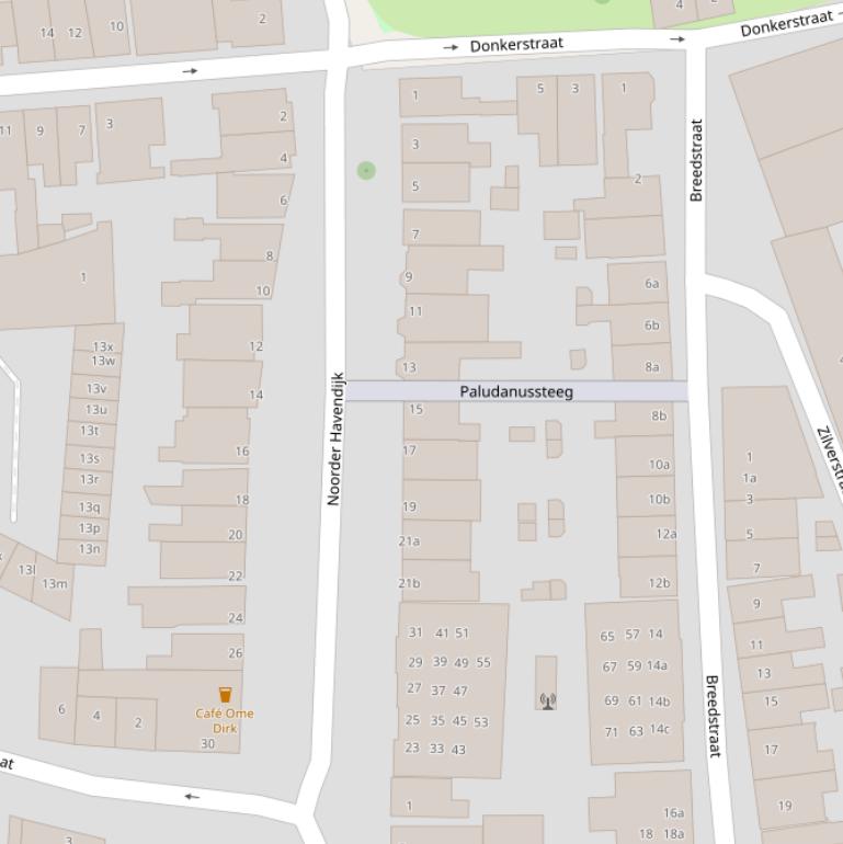 Kaart van de Noorder Havendijk.