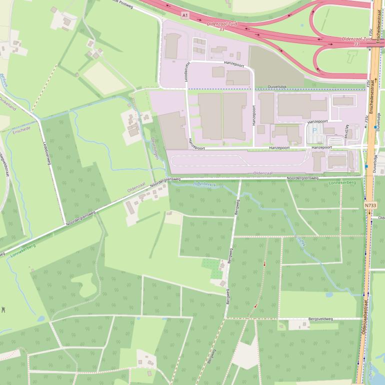 Kaart van de Noordergrensweg.