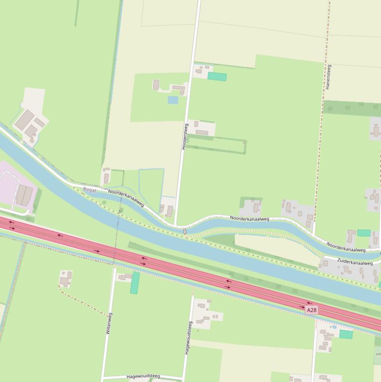 Kaart van de Noorderkanaalweg.