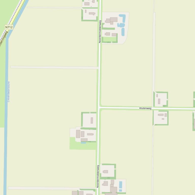 Kaart van de Noordermiddenweg.