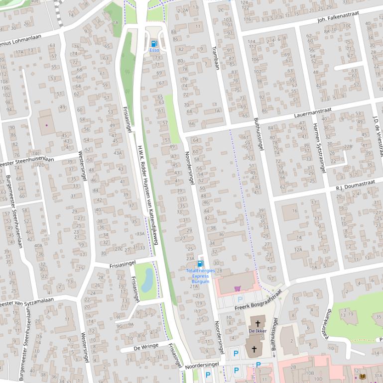 Kaart van de Noordersingel.