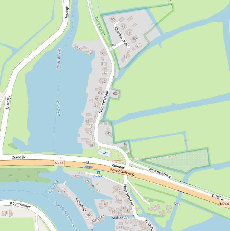 Kaart van de Noorderstraat.