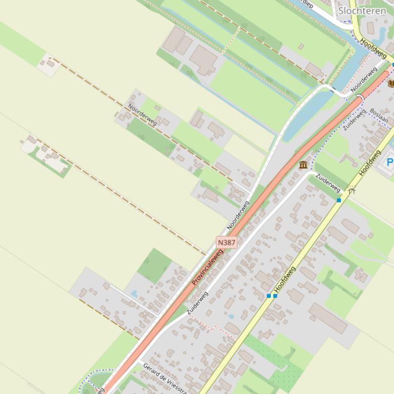 Kaart van de Noorderweg.