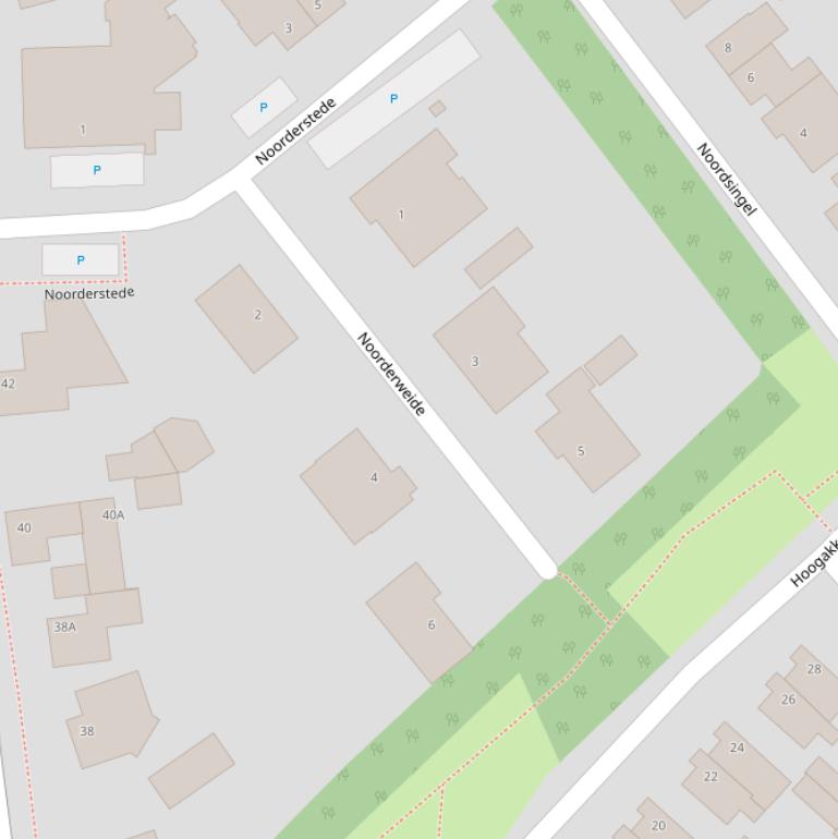 Kaart van de Noorderweide.