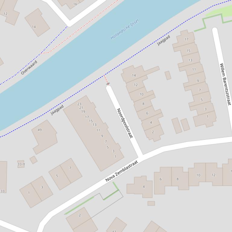 Kaart van de Noordpoolstraat.