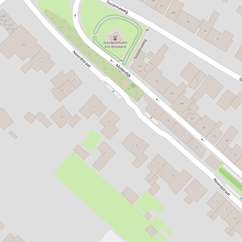 Kaart van de Noordstraat.