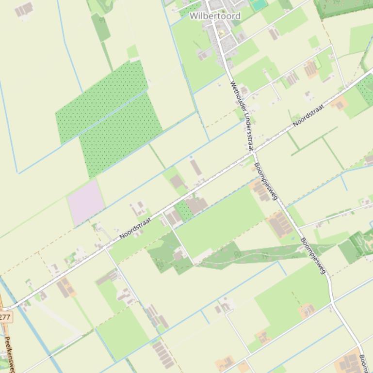 Kaart van de Noordstraat.