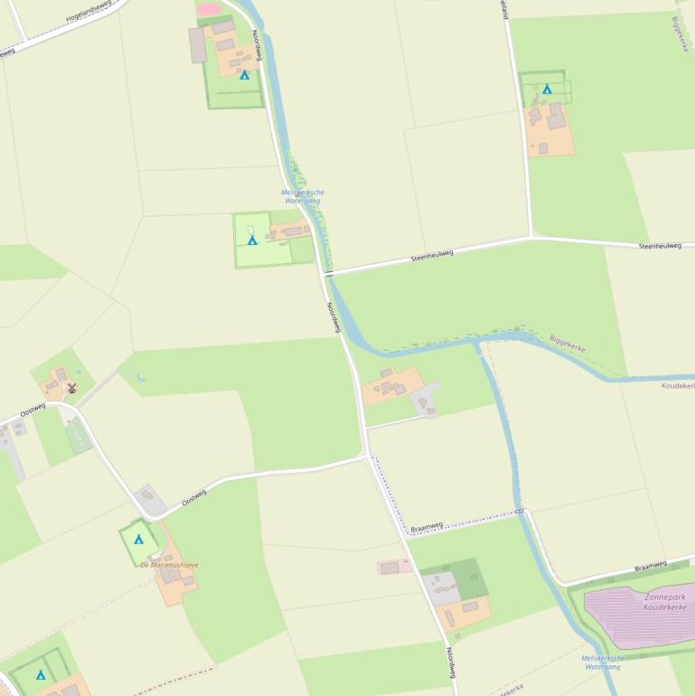 Kaart van de Noordweg.