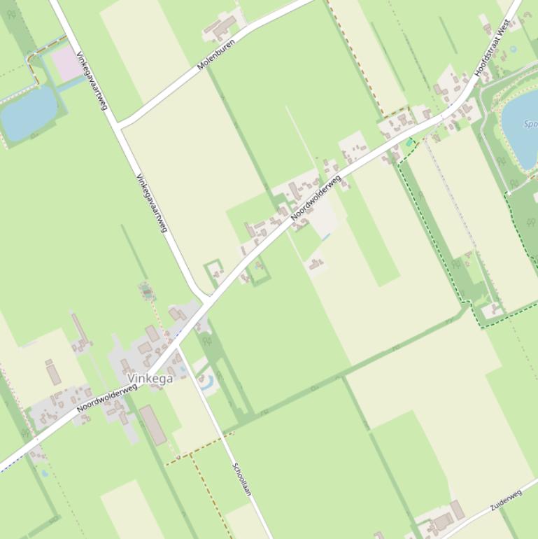 Kaart van de Noordwolderweg.