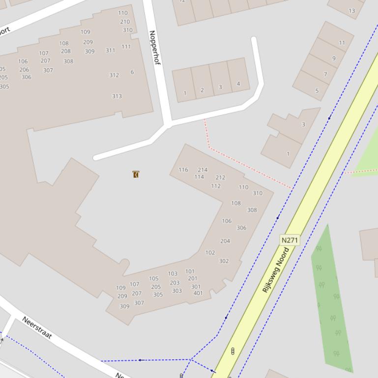 Kaart van de Nopperhof.