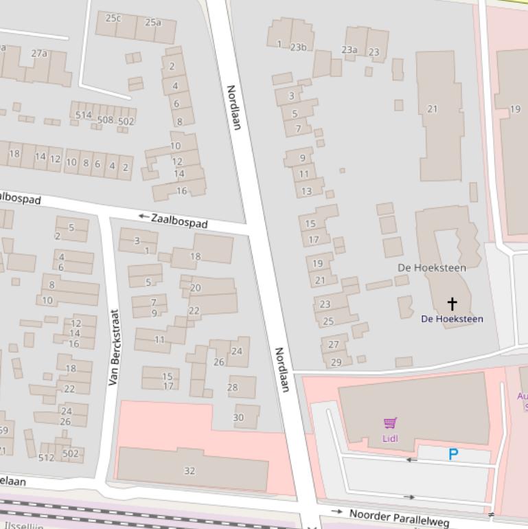 Kaart van de Nordlaan.