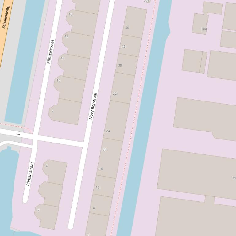 Kaart van de Novy Borstraat.