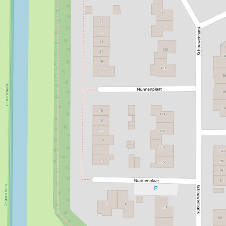 Kaart van  Nunnenplaat.