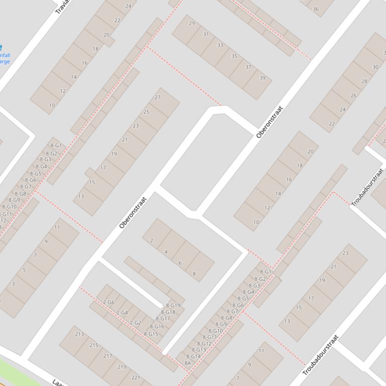 Kaart van de Oberonstraat.