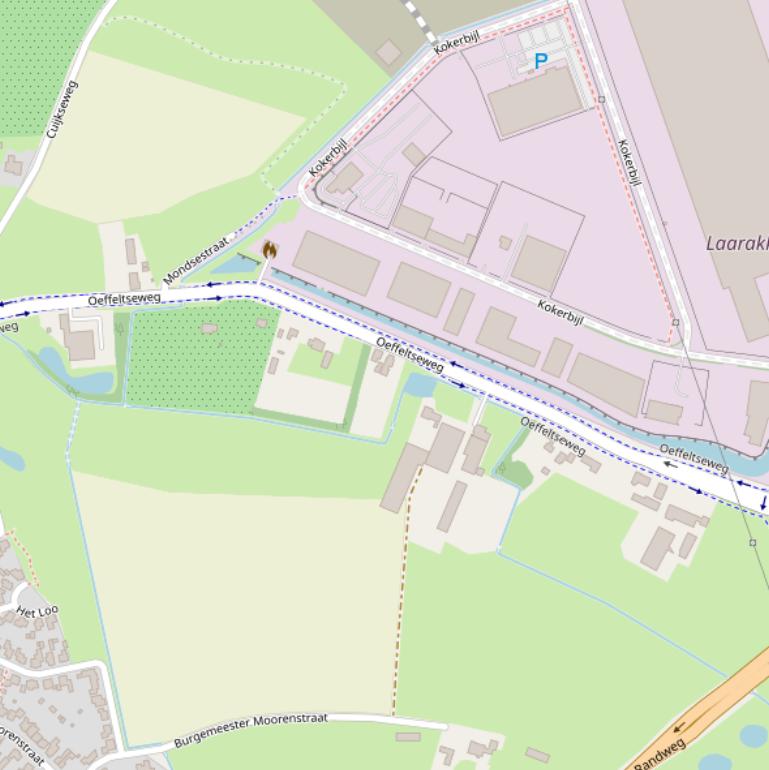 Kaart van de Oeffeltseweg.