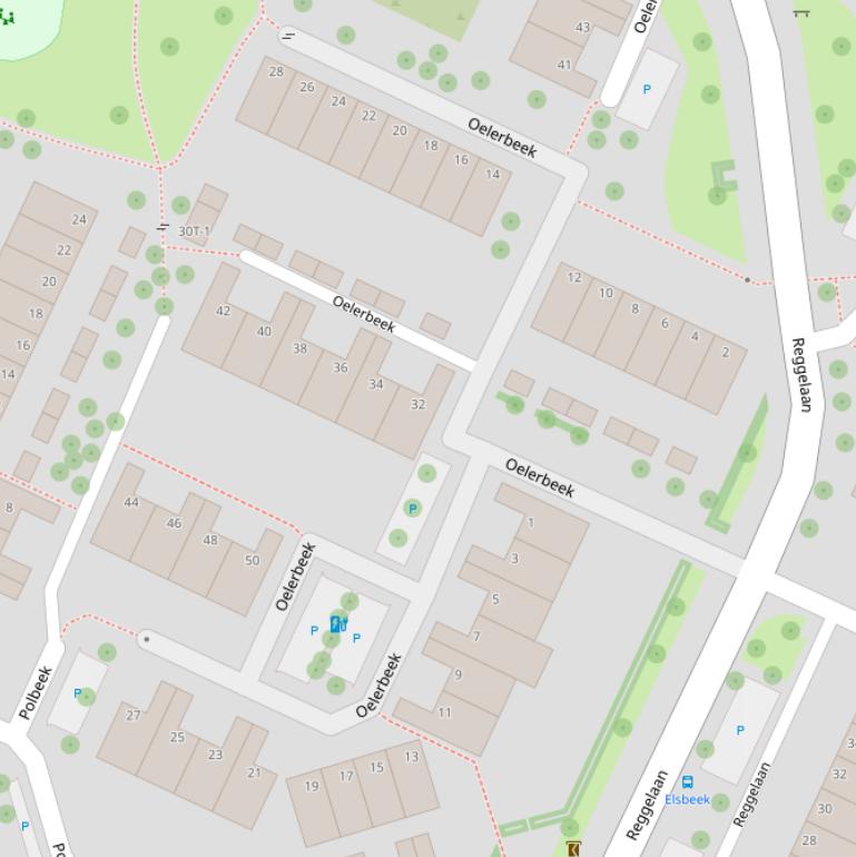 Kaart van  Oelerbeek.