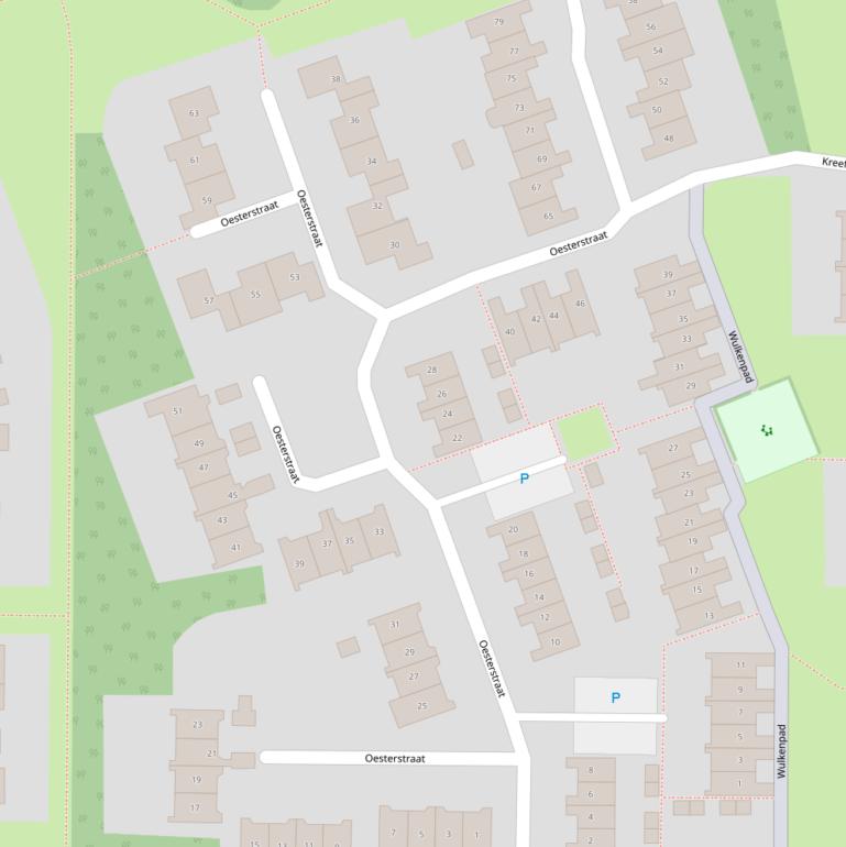 Kaart van de Oesterstraat.