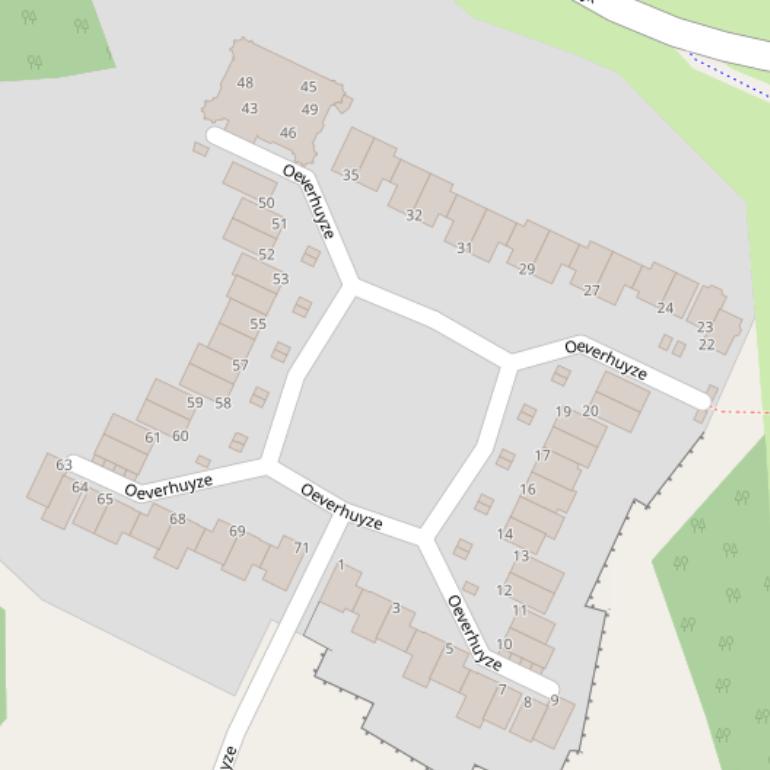 Kaart van  Oeverhuyze.