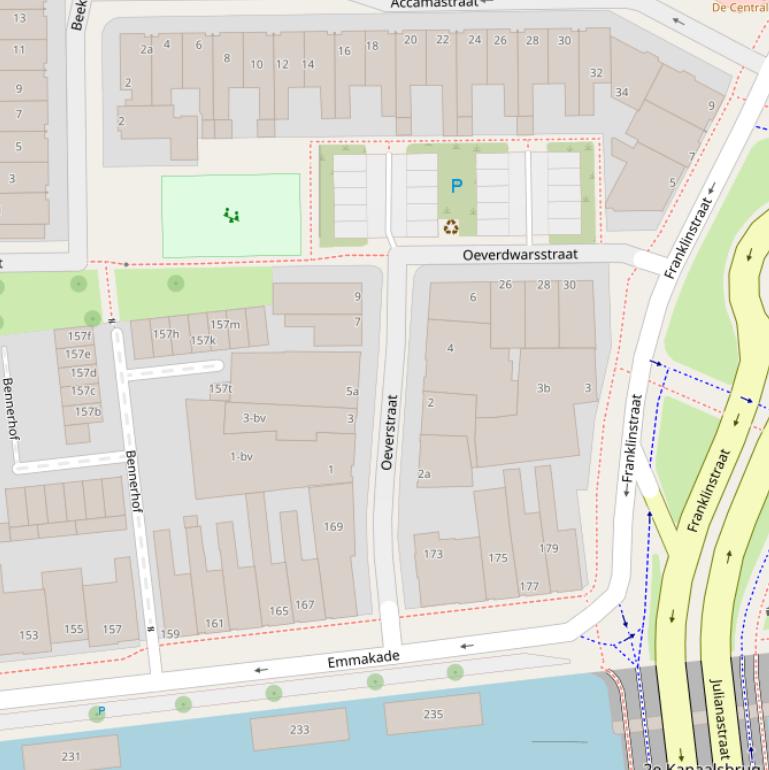 Kaart van de Oeverstraat.