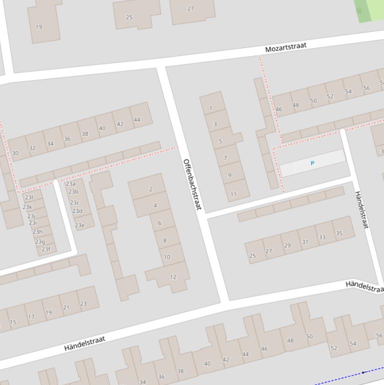 Kaart van de Offenbachstraat.