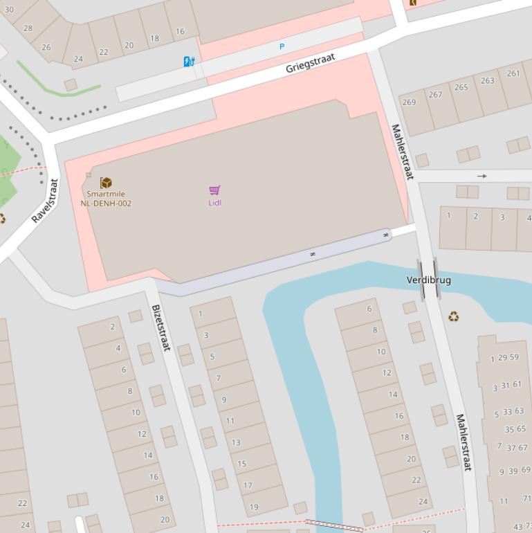 Kaart van de Offenbachstraat.