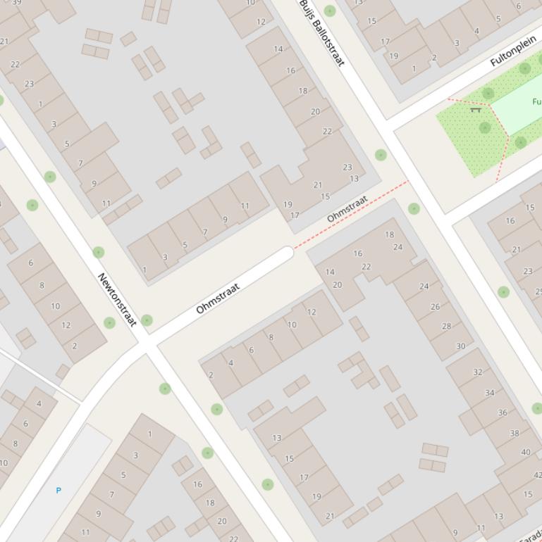 Kaart van de Ohmstraat.