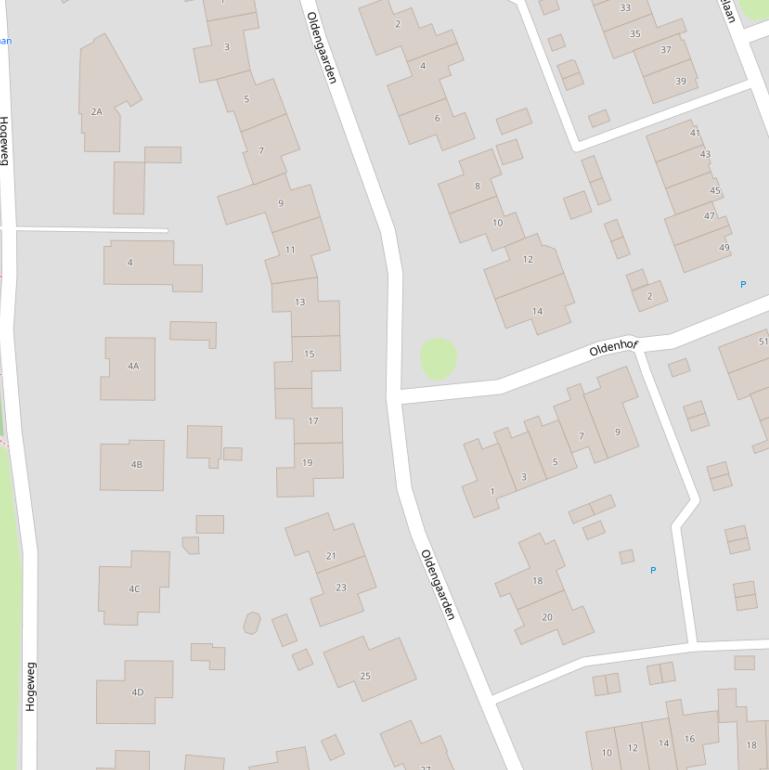 Kaart van  Oldengaarden.