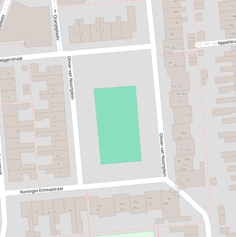 Kaart van het Olivier van Noortplein.