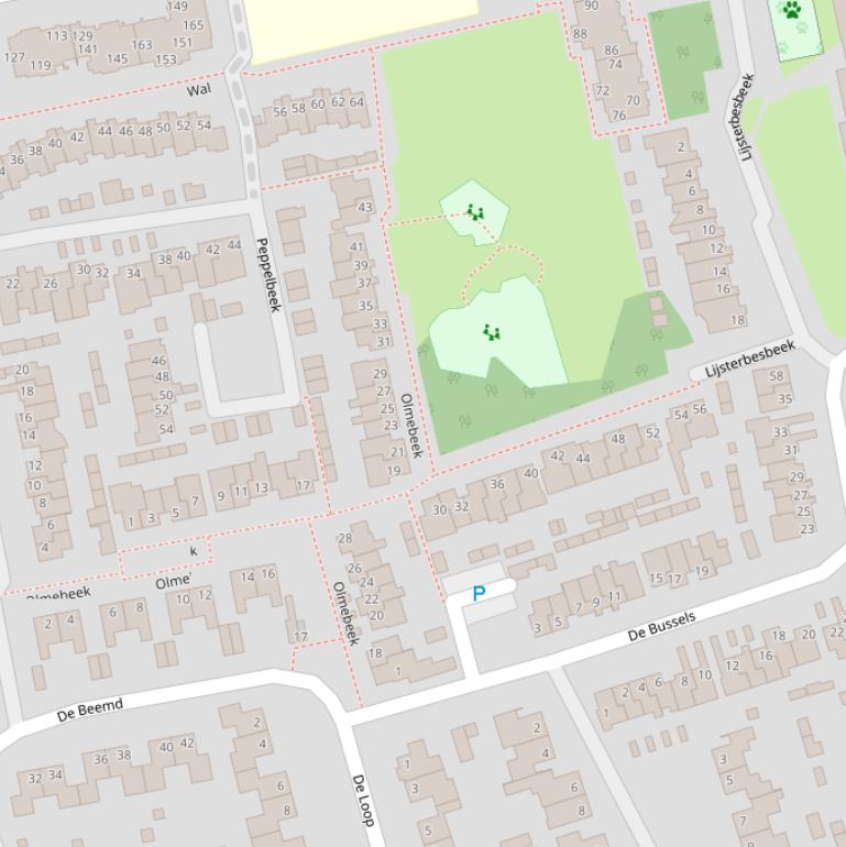 Kaart van  Olmebeek.