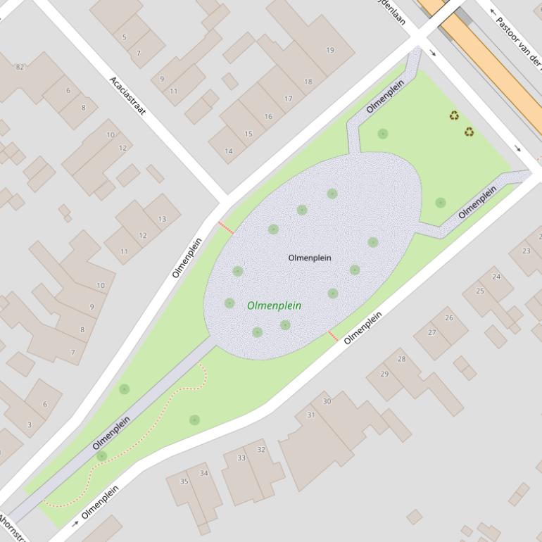 Kaart van het Olmenplein.