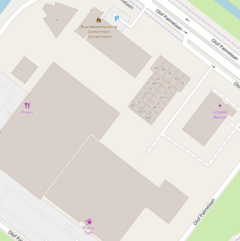 Kaart van de Olof Palmelaan.