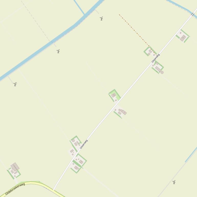 Kaart van de Olsterweg.