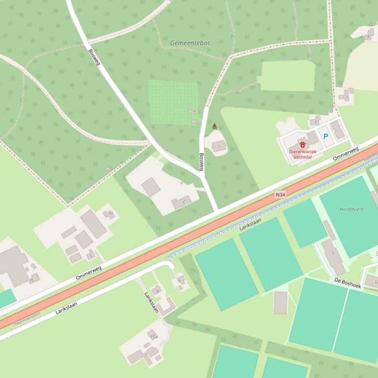 Kaart van de Ommerweg.