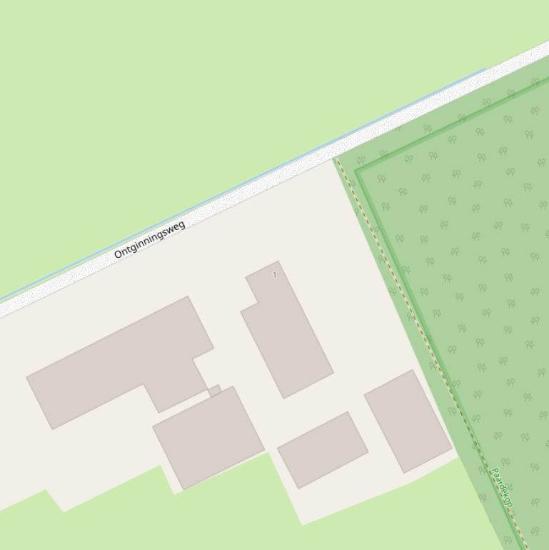 Kaart van de Ontginningsweg.