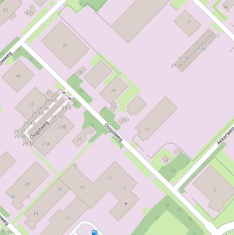 Kaart van de Oogstweg.