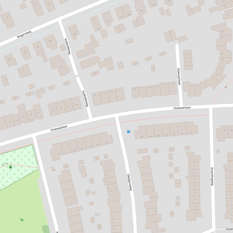 Kaart van de Ooievaarlaan.