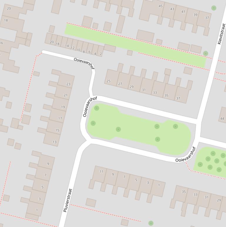 Kaart van de Ooievaarshof.