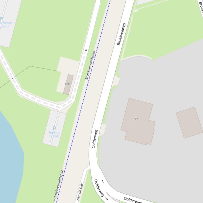 Kaart van de Oolderweg.