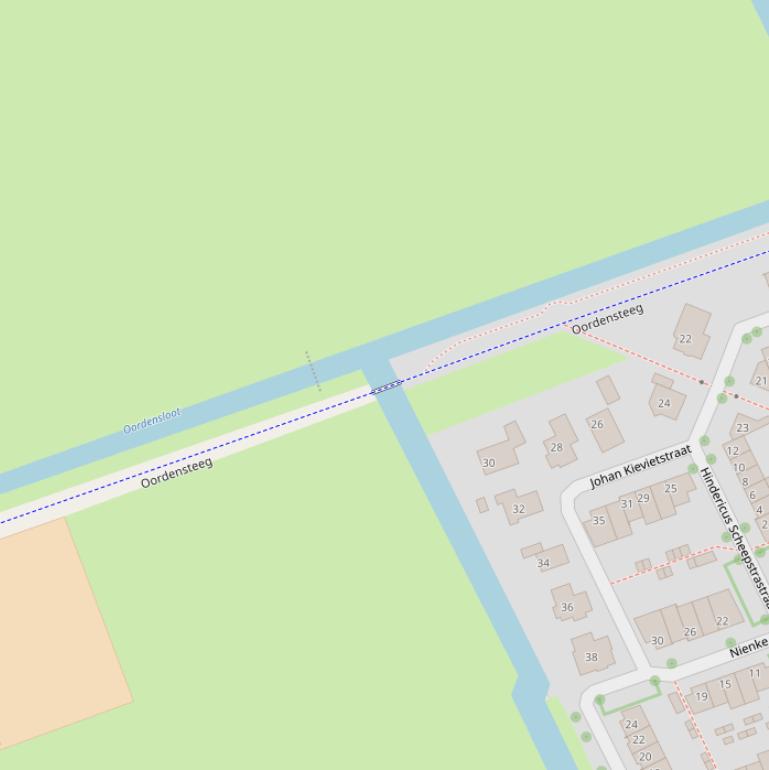 Kaart van de Oordensteeg.