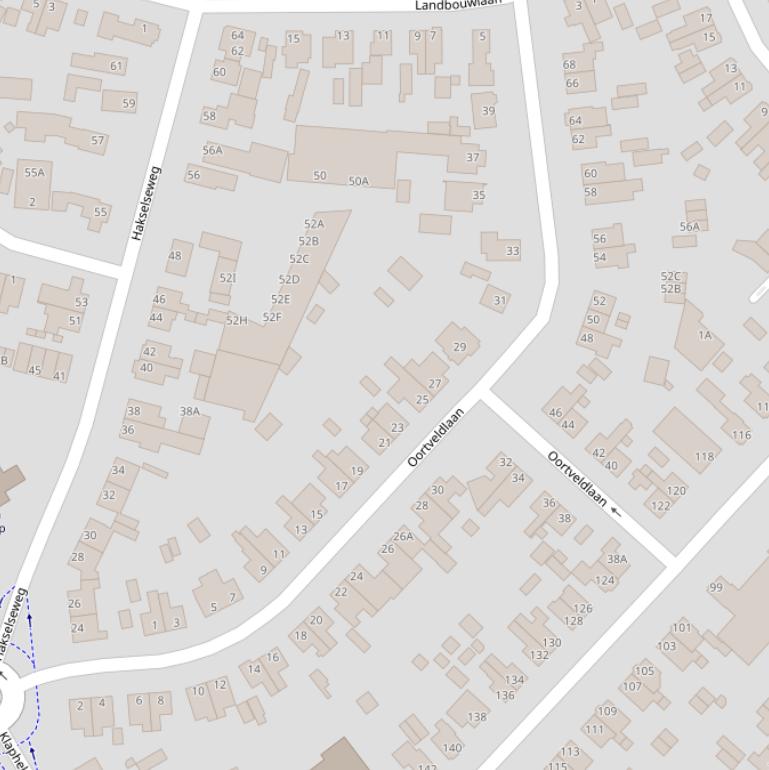 Kaart van de Oortveldlaan.
