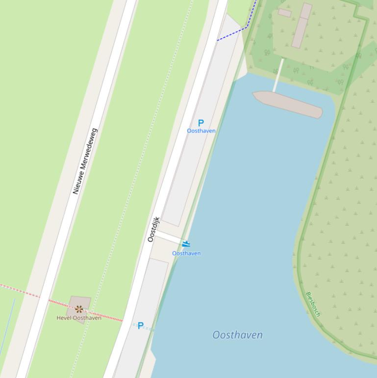 Kaart van de Oostdijk.