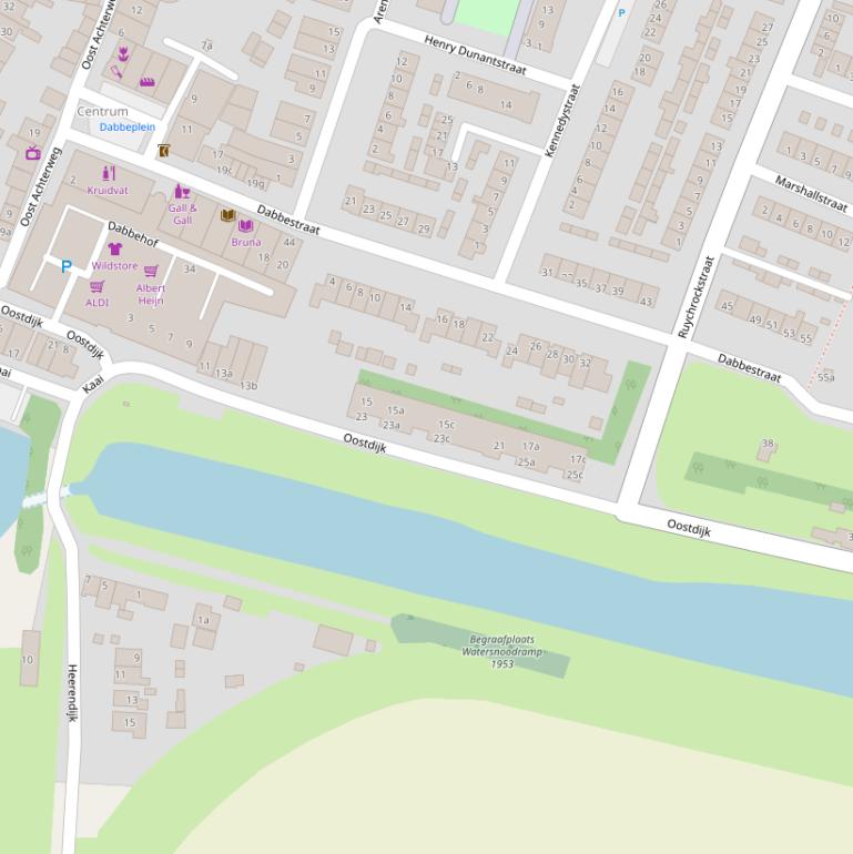 Kaart van de Oostdijk.