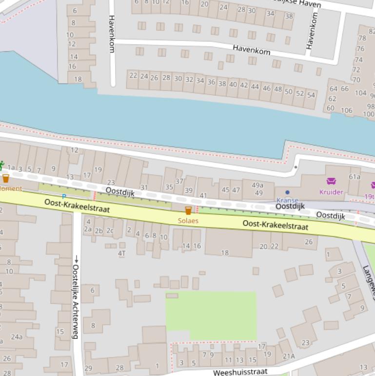 Kaart van de Oostdijk.