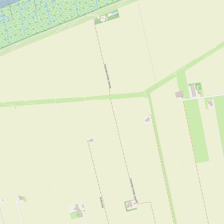 Kaart van de Oostelijke Polder Opweg.