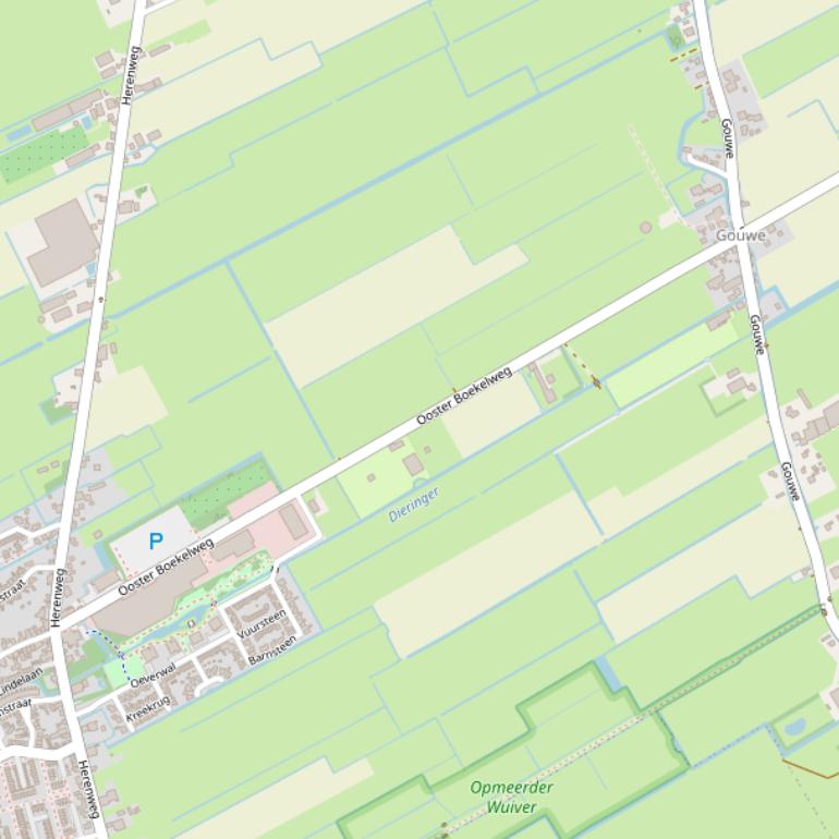 Kaart van de Ooster Boekelweg.