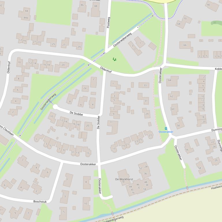 Kaart van  Oosterakker.