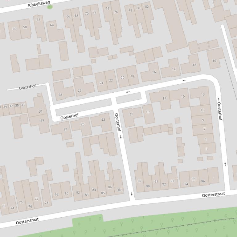 Kaart van de Oosterhof.