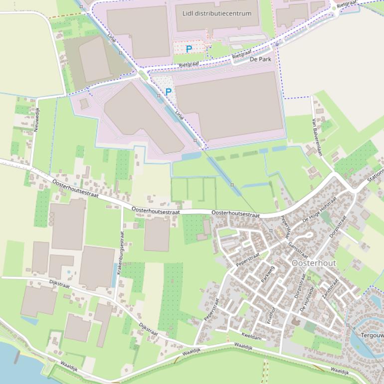 Kaart van de Oosterhoutsestraat.